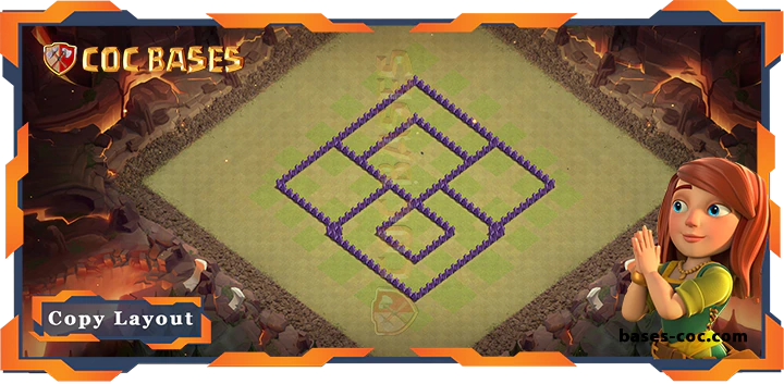 Coc bases Walls - Top Base TH7 with Link, WarCWL, Anti Air Dragon, Anti 2 Star Layout - Clash of Clans (228)