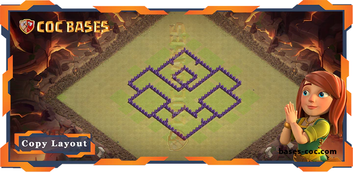 Coc bases Walls - Top Base TH7 with Link, WarCWL, Anti Air Dragon, Anti 3 Star Layout - Clash of Clans (163)