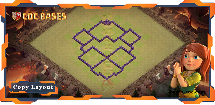 Coc bases Walls - Top Base TH7 with Link, WarCWL, Anti AirDragon, Anti 2 Star Layout - Clash of Clans (236)
