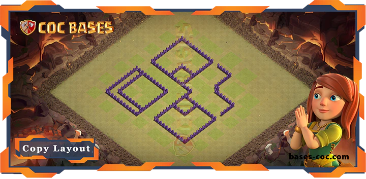 Coc bases Walls - Top Base TH7 with Link, WarCWL, Anti Everything, Anti 3 Star Layout - Clash of Clans (184)