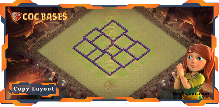 Coc bases Walls - Top Base TH7 with Link, WarCWL, Anti Everything Layout - Clash of Clans (233)