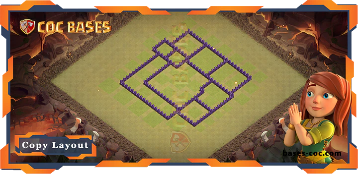 Coc bases Walls - Top Base TH7 with Link, WarCWL, Anti Everything Layout - Clash of Clans (241)