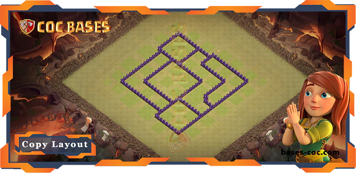 Coc bases Walls - Top Base TH7 with Link, WarCWL, Anti Everything Layout - Clash of Clans (245)