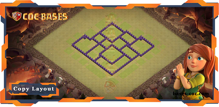 Coc bases Walls - Top Base TH7 with Link, WarCWL, Hybrid, Anti 2 Star Layout - Clash of Clans (248)