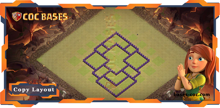 Coc bases Walls - Top Base TH7 with Link, WarCWL, Hybrid, Anti 3 Star Layout - Clash of Clans (164)