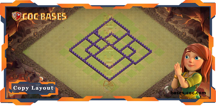 Coc bases Walls - Top Base TH7 with Link, WarCWL, Hybrid, Anti AirDragon, Defense Layout - Clash of Clans (230)