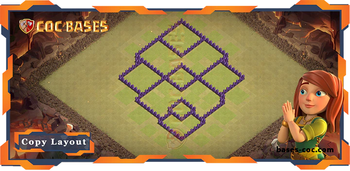 Coc bases Walls - Top Base TH7 with Link, WarCWL, Hybrid, Anti Everything, Defense Layout - Clash of Clans (217)