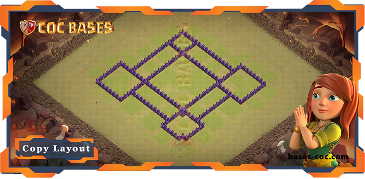 Coc bases Walls - Top Base TH7 with Link, WarCWL, Hybrid, Anti Everything, Defense Layout - Clash of Clans (218)