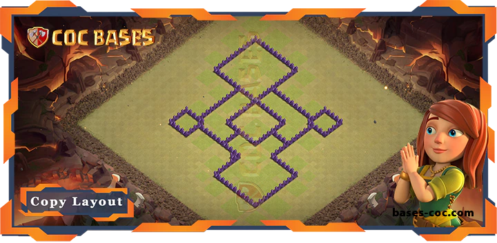 Coc bases Walls - Top Base TH7 with Link, WarCWL, Hybrid, Anti Everything, Defense Layout - Clash of Clans (223)