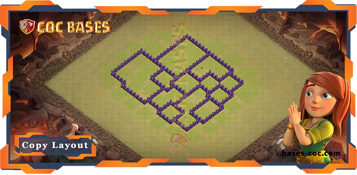 Coc bases Walls - Top Base TH7 with Link, WarCWL, Hybrid, Anti Everything, Defense Layout - Clash of Clans (227)