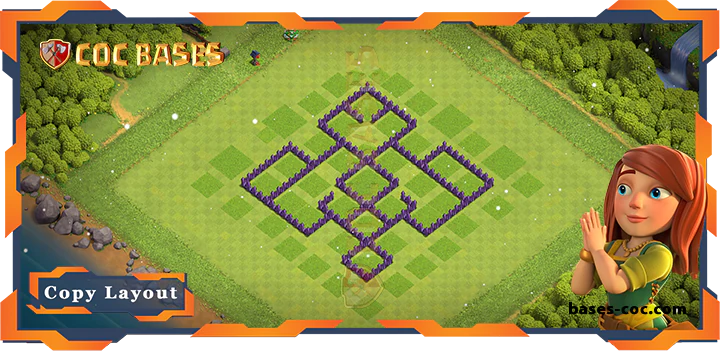Coc bases Walls - Top Hybrid Base TH7 with Link, Anti 3 Star Layout - Clash of Clans (171)