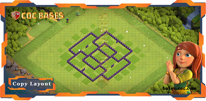 Coc bases Walls - Top Hybrid Base TH7 with Link, Anti 3 Star Layout - Clash of Clans (194)