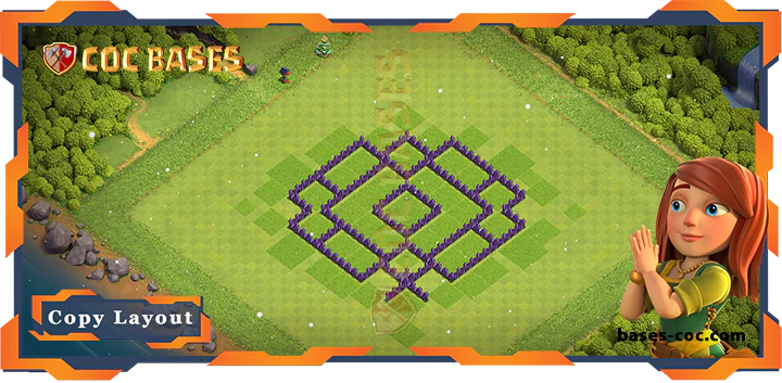 Coc bases Walls - Top Hybrid Base TH7 with Link, Anti Everything, Defense Layout - Clash of Clans (190)