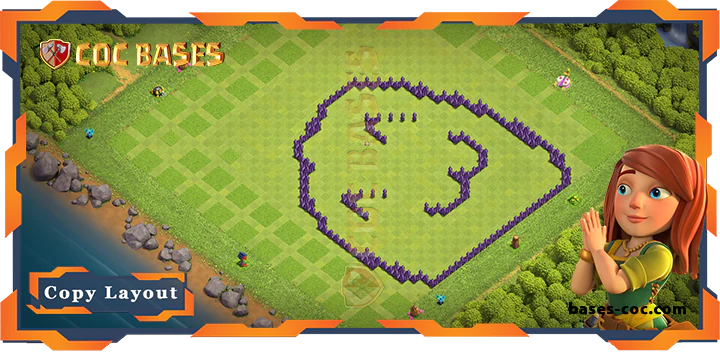 Coc bases Walls - Top Troll Base TH7 with Link, Funny Layout - Clash of Clans (240)