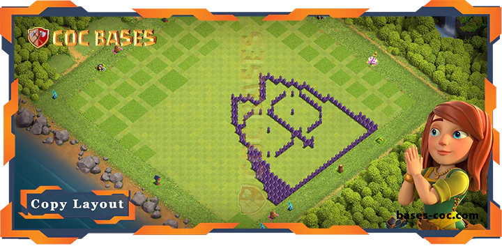 Coc bases Walls - Top TrollFunny Base TH7 with Link, Funny Layout - Clash of Clans (244)