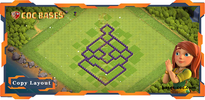 Coc bases Walls - Top Trophy Base TH7 with Link, Anti 3 Star, Anti Air Dragon, Defense Layout - Clash of Clans (176)