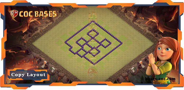 Coc bases Walls - Top War Base TH7 with Link, Anti 2 Star, Anti AirDragon Layout - Clash of Clans (209)