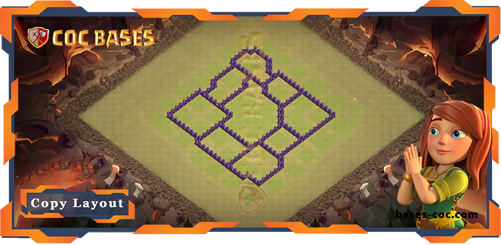 Coc bases Walls - Top War Base TH7 with Link, Anti 2 Star, Anti Everything Layout - Clash of Clans (266)