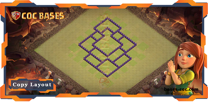 Coc bases Walls - Top War Base TH7 with Link, Anti 2 Star, Anti Everything Layout - Clash of Clans (294)