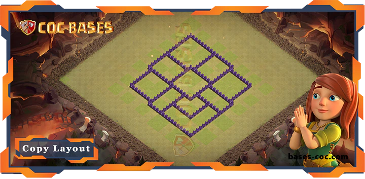 Coc bases Walls - Top War Base TH7 with Link, Anti 2 Star, Anti Everything Layout - Clash of Clans (307)