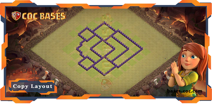 Coc bases Walls - Top War Base TH7 with Link, Anti 2 Star, Hybrid Layout - Clash of Clans (297)