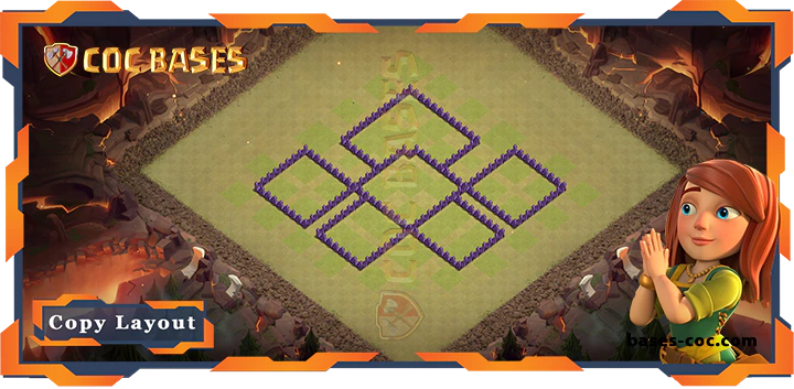 Coc bases Walls - Top War Base TH7 with Link, Anti 3 Star, Anti Everything Layout - Clash of Clans (210)