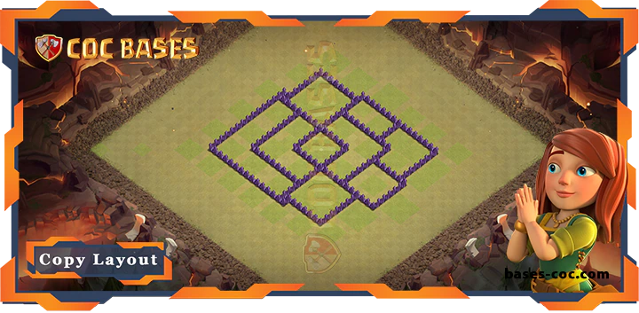 Coc bases Walls - Top War Base TH7 with Link, Anti 3 Star, Anti Everything Layout - Clash of Clans (261)