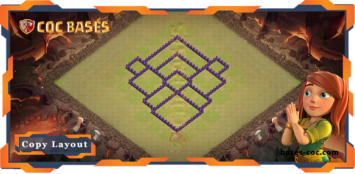 Coc bases Walls - Top War Base TH7 with Link, Anti AirDragon, Hybrid, Defense Layout - Clash of Clans (274)