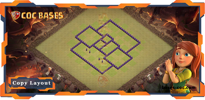 Coc bases Walls - Top War Base TH7 with Link, Anti Everything Layout - Clash of Clans (206)
