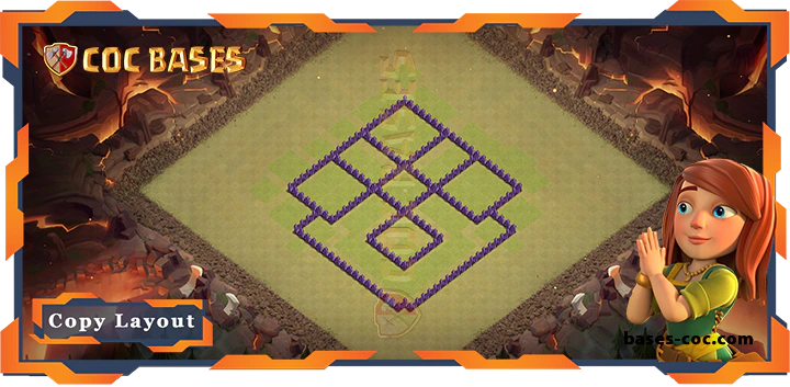Coc bases Walls - Top War Base TH7 with Link, Hybrid, Anti 3 Star Layout - Clash of Clans (199)