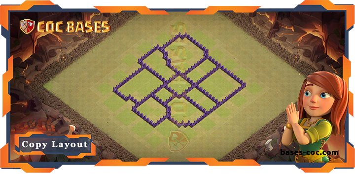 Coc bases Walls - Top War Base TH7 with Link, Hybrid, Anti Everything, Defense Layout - Clash of Clans (291)