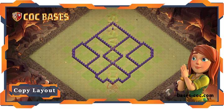 Coc bases Walls - Top War Base TH7 with Link, Hybrid Layout - Clash of Clans (216)