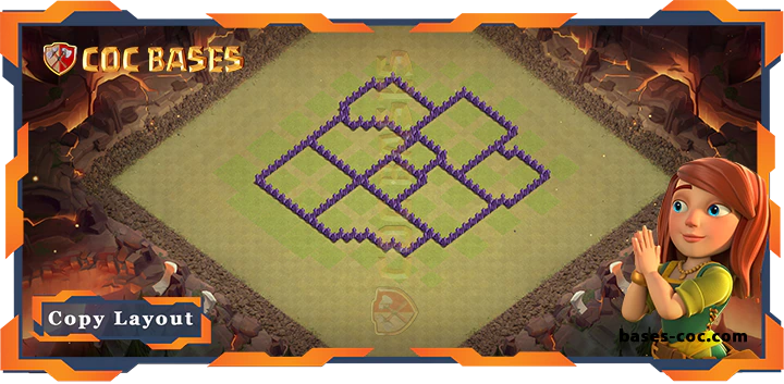Coc bases Walls - Top War Base TH7 with Link, Hybrid Layout - Clash of Clans (258)