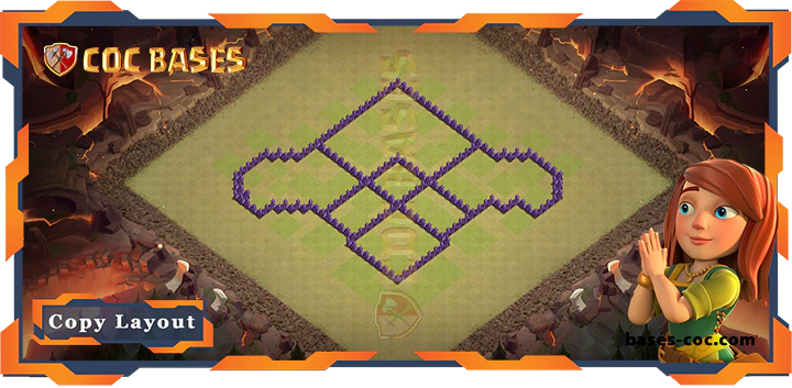 Coc bases Walls - Top War Base TH7 with Link, Hybrid Layout - Clash of Clans (269)