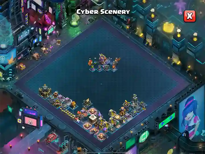 Clash of Clans Сезон июля 2025 – Кибер-Clash 45 Cyber Scenery - 01