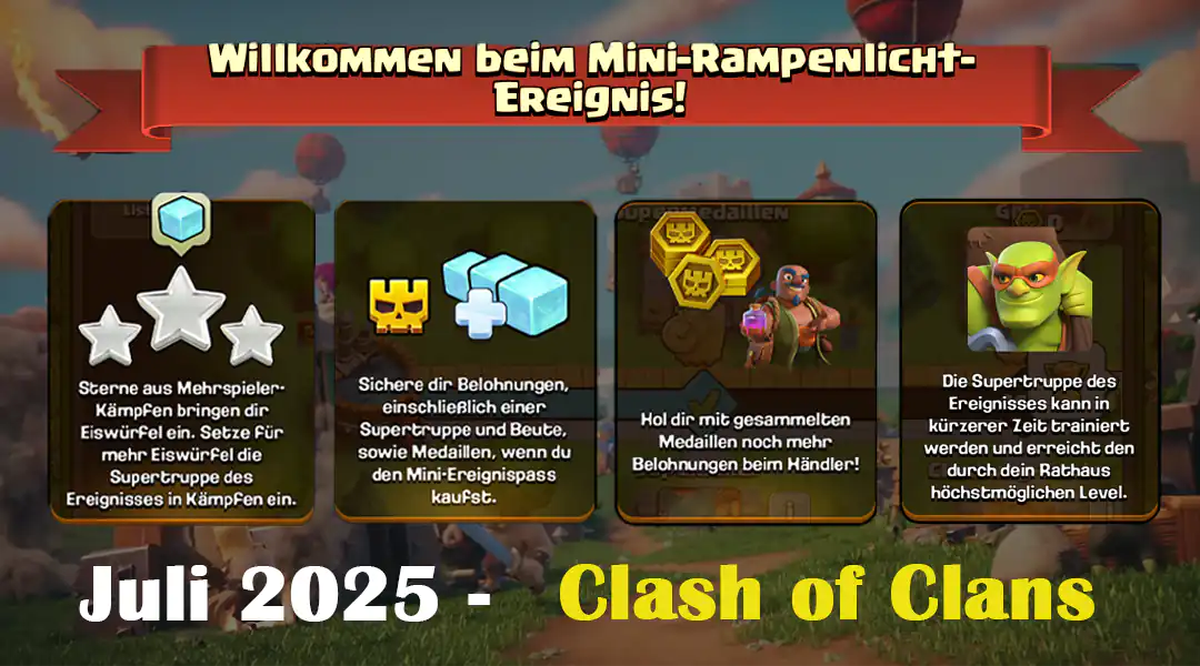 Clashiversary Gebäude Bonanza – Augustus 2024 3 Mini Spotlight Evenement Juli 2025 Clash of Clans