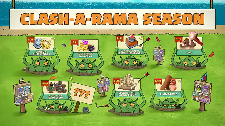 Season Calender of Clash of Clans August Season 2025 - Clash a Rama