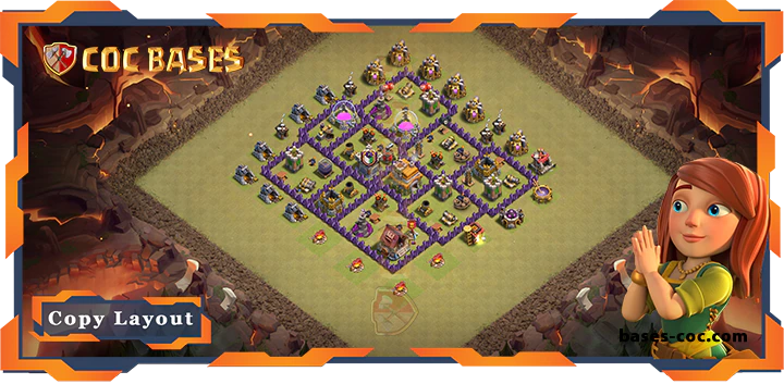 Top Base TH7 with Link, WarCWL, Anti Everything Layout - Clash of Clans (233)