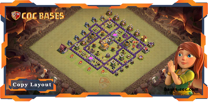 Top Base TH7 with Link, WarCWL, Anti Everything Layout - Clash of Clans (241)