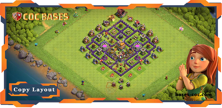 Top Farming Base TH7 with Link, Anti 2 Star, Anti Everything Layout - Clash of Clans (226)