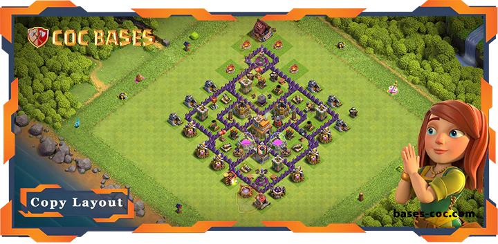 Top Farming Base TH7 with Link, Anti 2 Star, Anti Everything Layout - Clash of Clans (232)