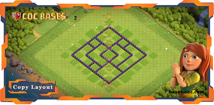Coc bases Walls - Top Farming Base TH7 with Link, Anti 2 Star, Hybrid Layout - Clash of Clans (182)