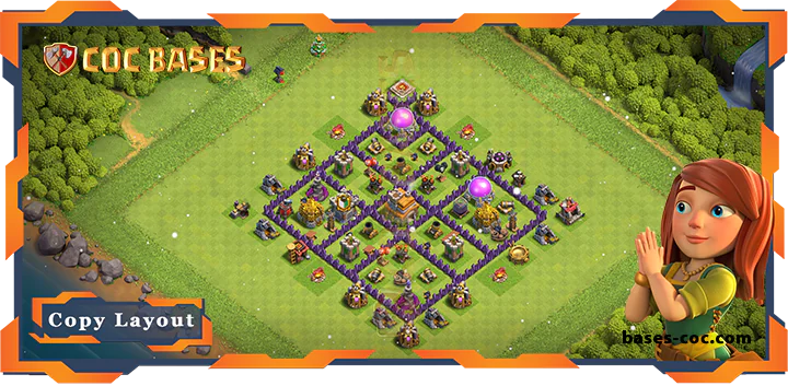 Top Farming Base TH7 with Link, Anti Everything, Anti 2 Star Layout - Clash of Clans (183)