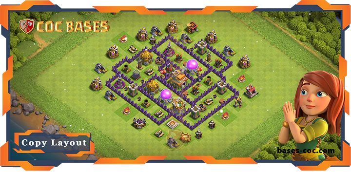 Top Farming Base TH7 with Link, Hybrid, Anti Everything Layout - Clash of Clans (153)