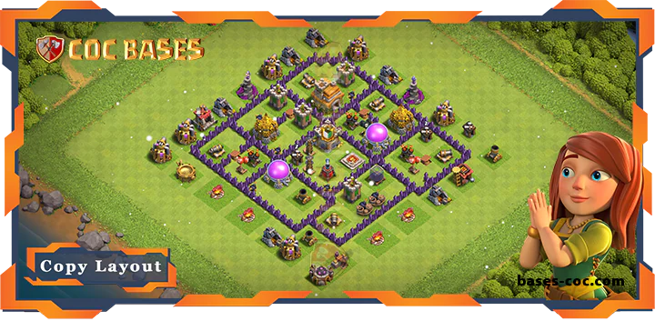 Top Farming Base TH7 with Link, Hybrid Layout - Clash of Clans (152)