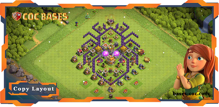 Top Troll Base TH7 with Link, Funny Layout - Clash of Clans (186)