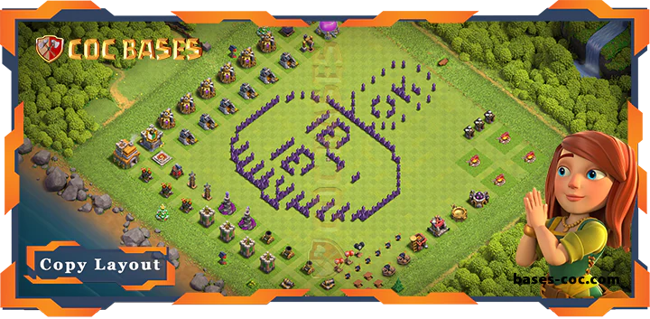 Top Troll Base TH7 with Link, Funny Layout - Clash of Clans (200)