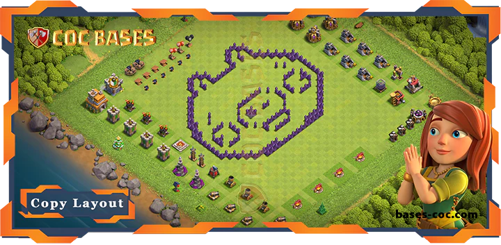 Top Troll Base TH7 with Link, Funny Layout - Clash of Clans (201)