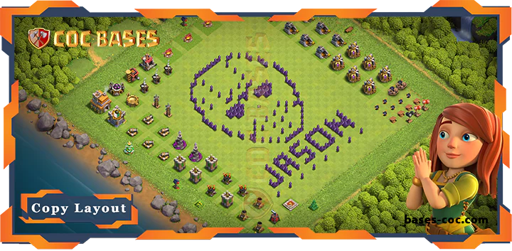 Top Troll Base TH7 with Link, Funny Layout - Clash of Clans (202)