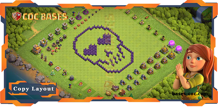 Top Troll Base TH7 with Link, Funny Layout - Clash of Clans (204)